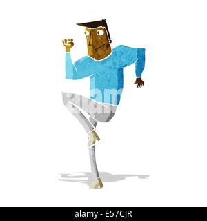 cartoon man jogging on spot Stock Vector