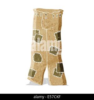 cartoon patched old pants Stock Vector