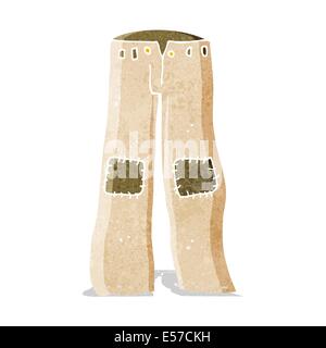 cartoon patched old pants Stock Vector