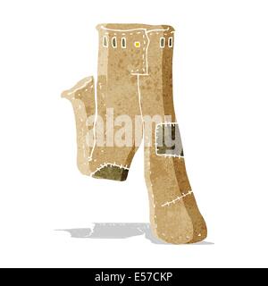 cartoon patched old pants Stock Vector