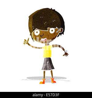 cartoon boy with positive attitude Stock Vector