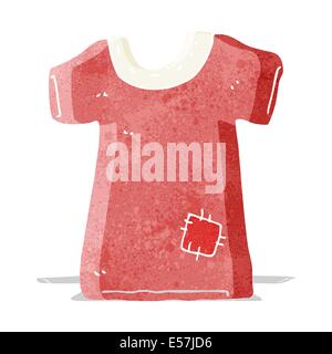 cartoon patched old tee shirt Stock Vector
