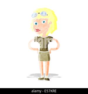cartoon retro pilot woman Stock Vector Image & Art - Alamy