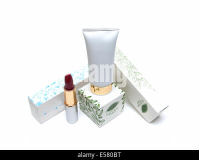 Cosmetics Packaging isolated on white Stock Photo