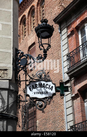 Pharmacy in the old town of Avila, Spain Stock Photo