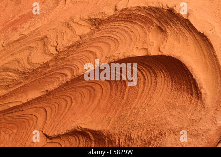 Wind erosion on soft sandstone layers, Sahara desert, Tassili n'Ajjer, Algeria Stock Photo