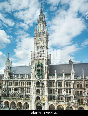 The New Town Hall on Marienplatz, Munich, Upper Bavaria, Bavaria, Germany Stock Photo