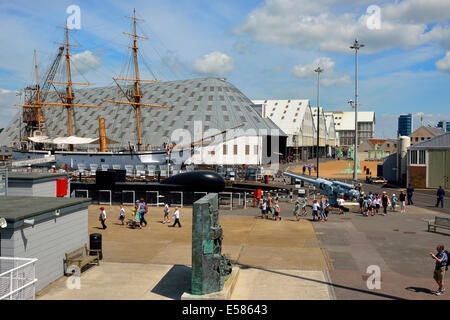 Chatham, Kent, England, UK. Chatham Historic Dockyard. View from the deck of HMS Cavalier Stock Photo