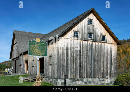 The Wilder horse barn, part of the Calvin Coolidge Homestead historic site, Plymouth Notch, Vermont, USA Stock Photo