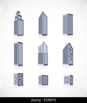 Set of buildings icons Stock Photo