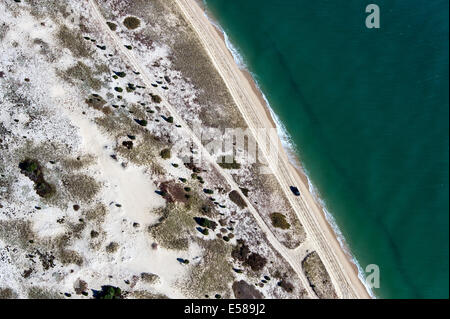 Aerial view of Chappaquiddick Island beach, Martha's Vineyard, Massachusetts, USA Stock Photo