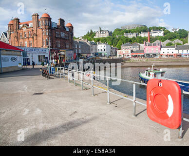 The quayside on North Pier with the Columba Hotel, Oban, Argyll and Bute, Scotland Stock Photo