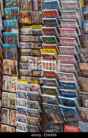 Variety of tourist travel guide books for Italian destinations. Stock Photo