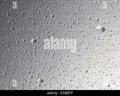Water droplets on a steel background Stock Photo