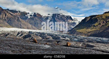 Glacial Landscape, Svinafellsjokull, Iceland Stock Photo