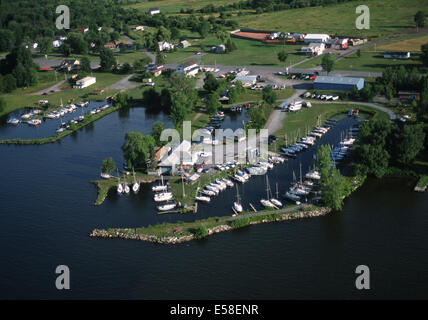 Aerial view of marina. Stock Photo