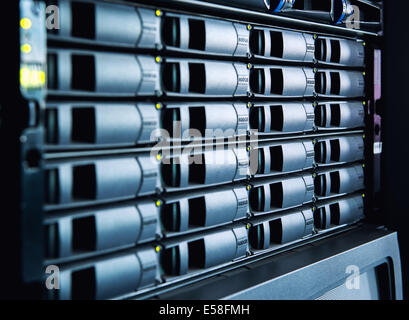 Hard drives in data center Stock Photo