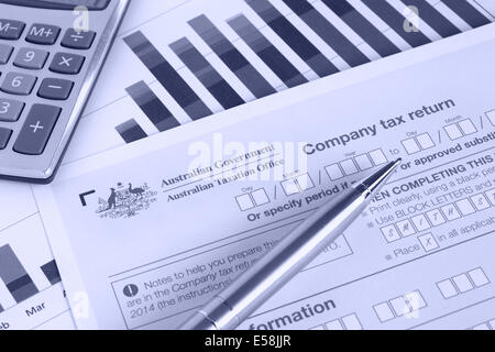 Australian annual company tax return concept Stock Photo