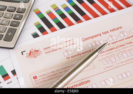 Australian annual company tax return concept Stock Photo
