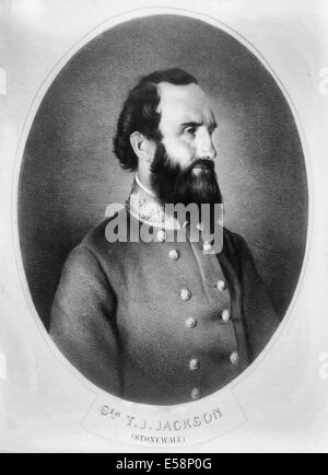 General Thomas J Stonewall Jackson, Confederate General, USA Civil War Stock Photo