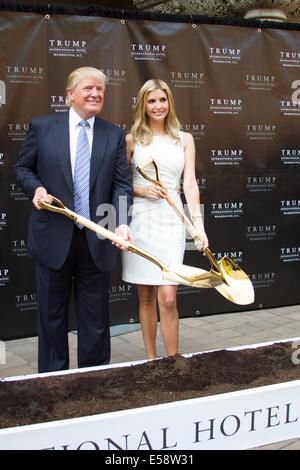 Washington, DC, USA. 23rd July, 2014. Donald Trump, Ivanka Trump at a public appearance for Groundbreaking Ceremony for the Trump International Hotel, The Old Post Office, Washington, DC July 23, 2014. Credit:  Lisa Holte/Everett Collection/Alamy Live News Stock Photo