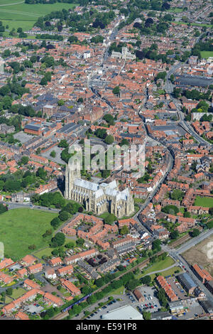 An aerial view of the centre of Beverley. A town in East Yorkshire, UK. Stock Photo