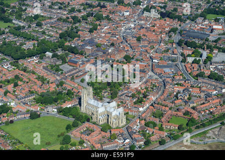 An aerial view of the centre of Beverley. A town in East Yorkshire, UK. Stock Photo