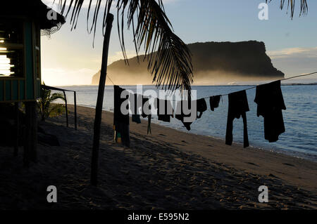 Travelling through Samoa in February 2014. Sunrise Stock Photo