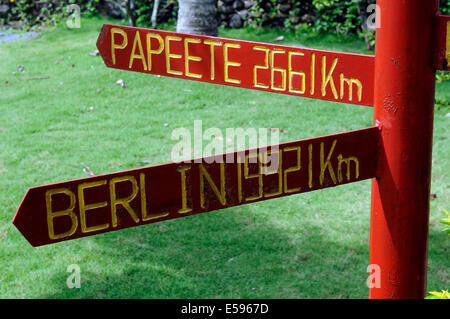 Travelling through Samoa in February 2014. Signs. Stock Photo