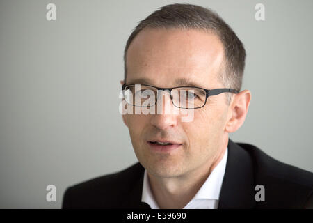 Berlin, Germany. 24th July, 2014. German Justice Minister Heiko Maas during an interview at the dpa in Berlin, Germany, 24 July 2014. Photo: MAURIZIO GAMBARINI/dpa/Alamy Live News Stock Photo