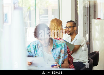 People working in cafe Stock Photo