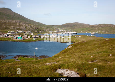 Caledonian MacBrayne ferry at Castlebay the largest settlement in Barra, Outer Hebrides, Scotland Stock Photo