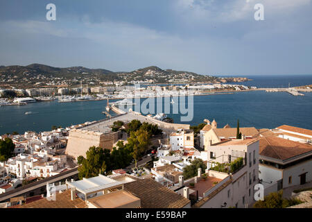 Overlooking Harbour From Dalt Vila in Ibiza Town - Ibiza Stock Photo