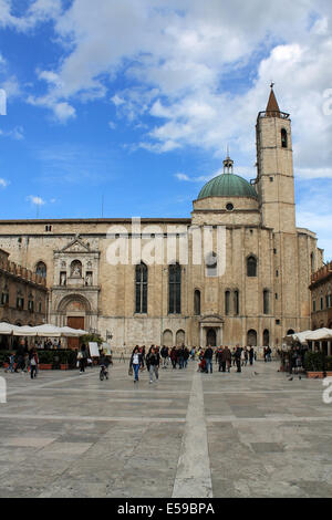 Piazza del Popolo of Ascoli Piceno Stock Photo
