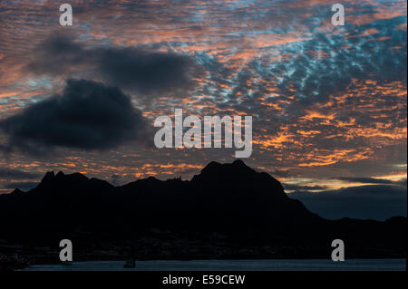 Monte Cara hill west of Mindelo town, Sao Vicente Island Cape Verde. Stock Photo