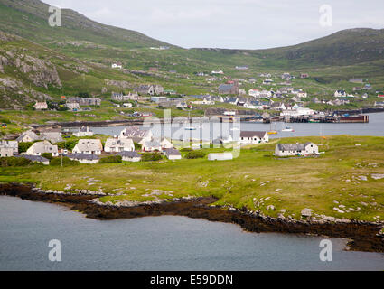 General view of Castlebay the largest settlement in Barra, Outer Hebrides, Scotland Stock Photo