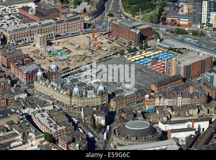 aerial view of Leeds Kirkgate Market, West Yorkshire, UK Stock Photo