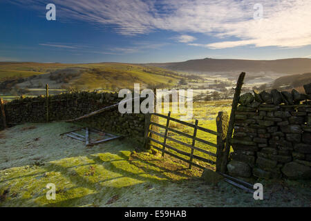 A distant view of Simon's Seat in Wharfedale from Burnsall Fell Stock Photo