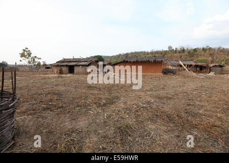 Village settlement, Kamar tribe, Matal Village, Chattisgadh, India Stock Photo