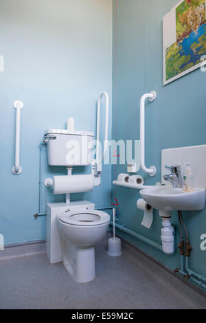 Accessible toilet and wash basin for the disabled, England, UK Stock ...