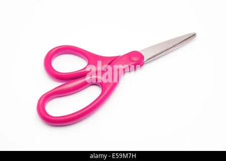 Magenta Plastic and Stainless Steel Scissors. Stock Photo