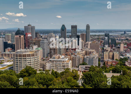 Montreal Downtown cityscape from Mont Royal Stock Photo