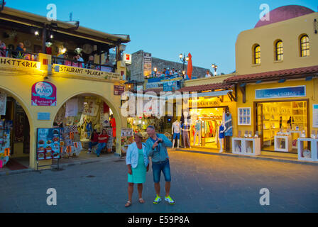 Hippocratous square, old town, Rhodes town, Rhodes island, Dodecanese islands, Greece, Europe Stock Photo