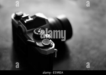 Old camera and lens for photography art Stock Photo