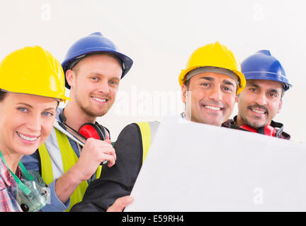 Portrait of confident construction workers Stock Photo