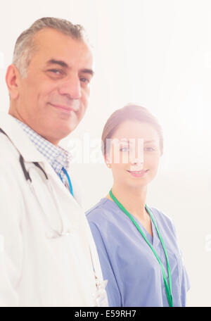 Portrait of confident doctor and nurse Stock Photo