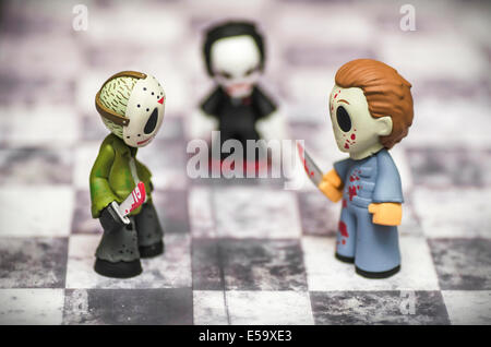 Horror Movies Chess Game Funny Toys Stock Photo