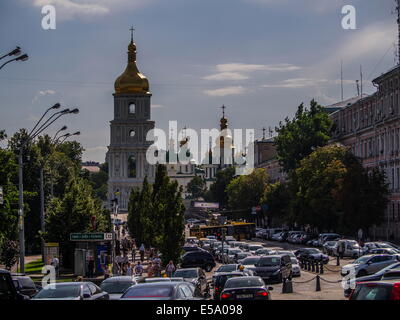 View fto the Cathedral of St. 15th July, 2014. Sophia Cathedral (Eastern Orthodox Cathedral, 11th century). Sophia Cathedral - UNESCO World Heritage Site © Igor Golovniov/ZUMA Wire/Alamy Live News Stock Photo