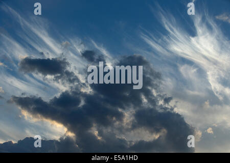 Fantastic soft white clouds against blue sky Stock Photo