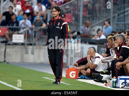 Toronto, Canada. 24th July, 2014. Guinness International Champions Cup. AC Milan v Olympiakos. Milan coach Filippo Inzaghi Credit:  Action Plus Sports Images/Alamy Live News Stock Photo